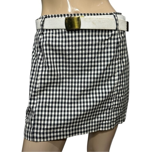 Ralph Ralph Lauren Vintage Women’s Size 6 Black White Check Belted Mini Skirt